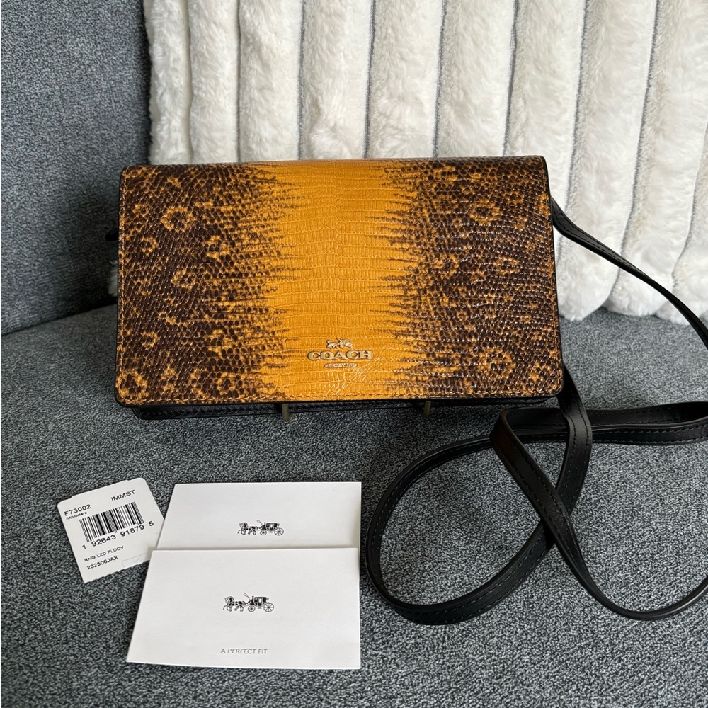 NWT Coach Hayden Lizard Crossbody Foldover Bag